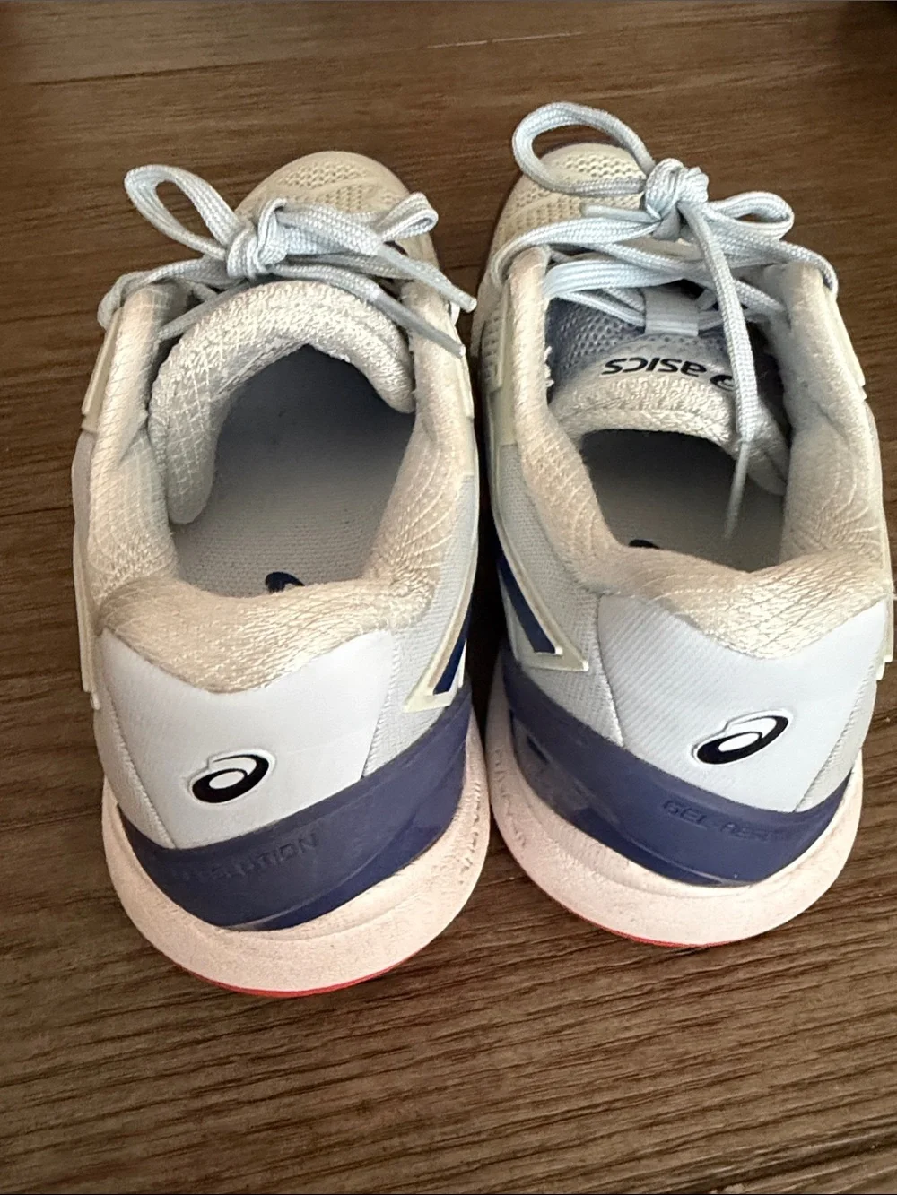 ASICS Women’s Light Gray and Navy Athletic Sneakers
